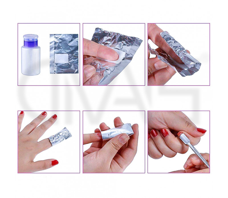 Nail Wraps Remover Per Smalto e Gel 50pz