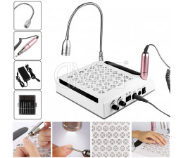 All-in-One Estetista Fresa Aspiratore Lampada Led Set Punte