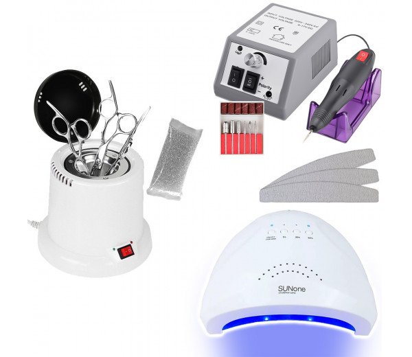 Set Nail Fresa 15000 + Lampada Uv-Led 48w + Sterilizzatore