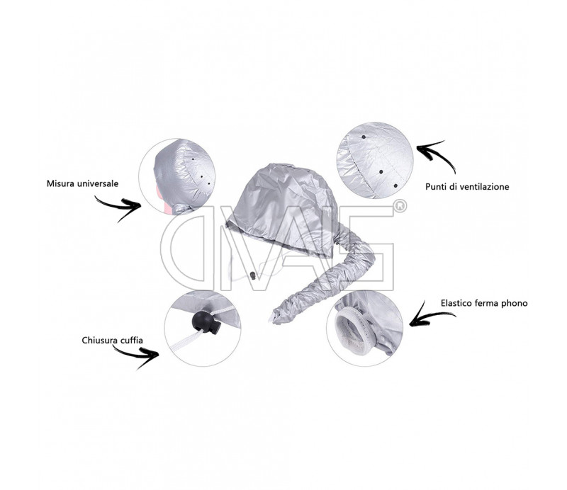 Casco asciugacapelli portatile