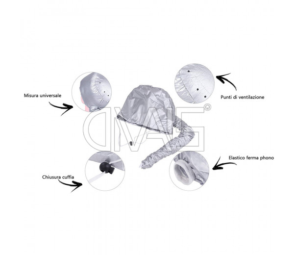 Casco asciugacapelli portatile