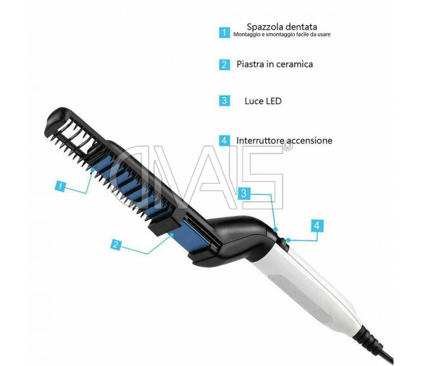 Pettine lisciante per barba e capelli