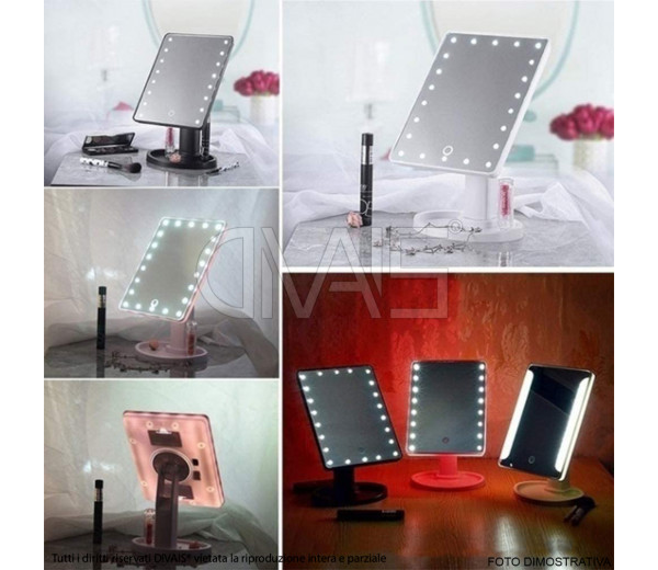 Specchio makeup da scrivania 16 led