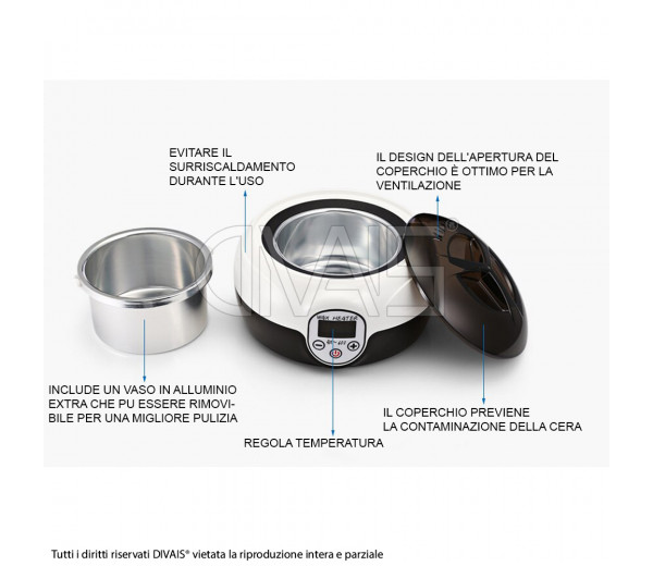 Scaldacera Wax Heater con display professionale