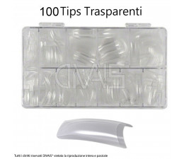 Unghie Finte Tips Trasparenti Scalino Basso 100pz ricostruzione