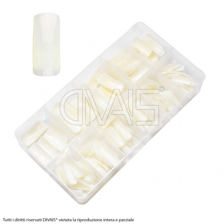 Unghie Finte Tips Naturali Scalino Basso 500pz Ricostruzione