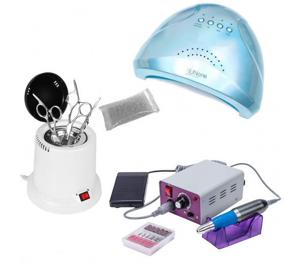 Set Nail Fresa 25000 + Lampada Uv-Led 48w + Sterilizzatore