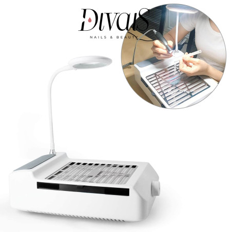 Aspiratore Polveri Unghie 60w Ricaricabile con Luce Led 5w