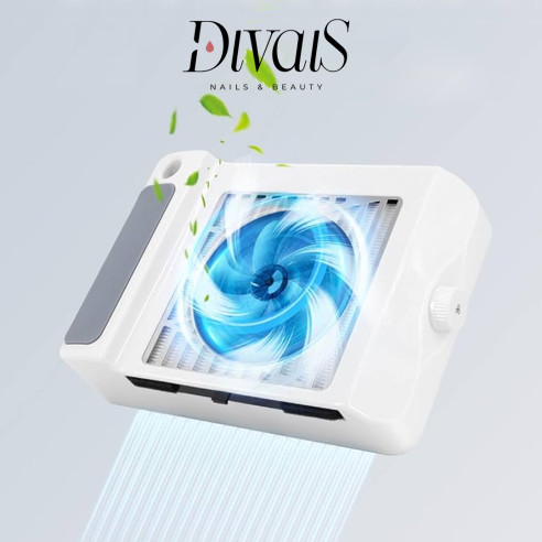 Aspiratore Polveri Unghie 60w Ricaricabile con Luce Led 5w
