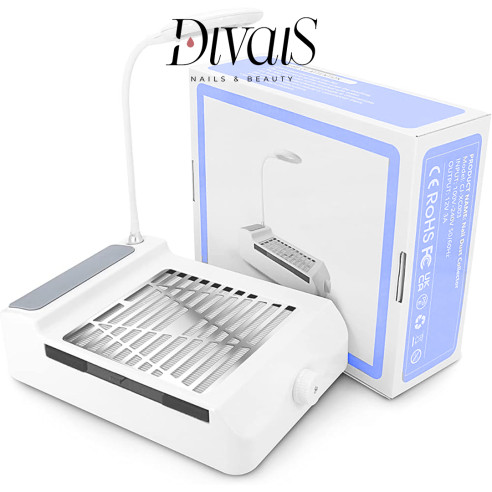 Aspiratore Polveri Unghie 60w Ricaricabile con Luce Led 5w