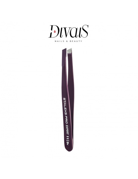 Pinzetta Punta Larga Inclinata Per Sopracciglia Professionale Staleks TE113V