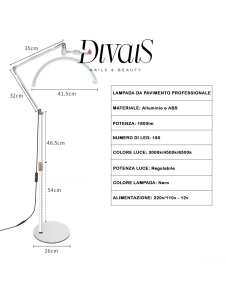 Lampada Da Pavimento Moon con Stativo Pieghevole